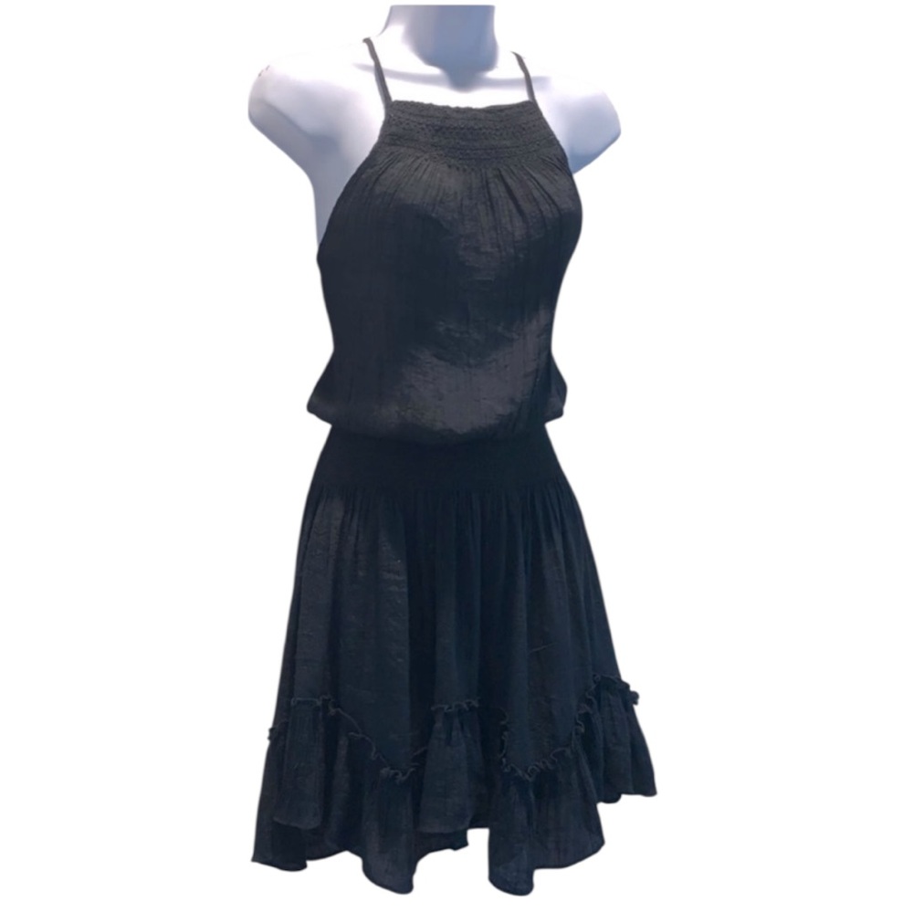 Anna Grace Gauzy Boho Type Black Summer Dress